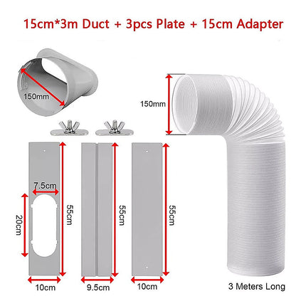 Portable Air Conditioner Window Kit – Exhaust Hose Adaptor Pipe & Slide Plate 12