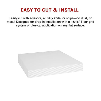 12x Smooth Drop Ceiling Tile 2ft x 2ft PVC Ceiling Panel 9