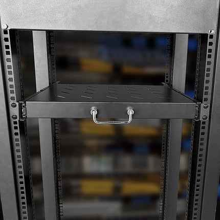 Sliding Rack Server Shelf 1U 19" 4 Post Mount – Adjustable 15" to 22" Rack Tray 4