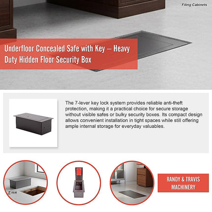Underfloor Concealed Safe with Key – Heavy Duty Hidden Floor Security Box 10