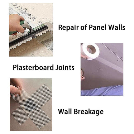 24-Pack Fibreglass Plasterboard Joint Tapes – 50mm x 90m Self-Adhesive Drywall Mesh Rolls 8