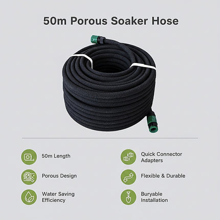 50m Porous Soaker Hose – Leaky Garden Irrigation Pipe for Efficient Watering 9