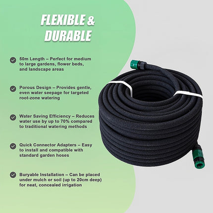 50m Porous Soaker Hose – Leaky Garden Irrigation Pipe for Efficient Watering 11