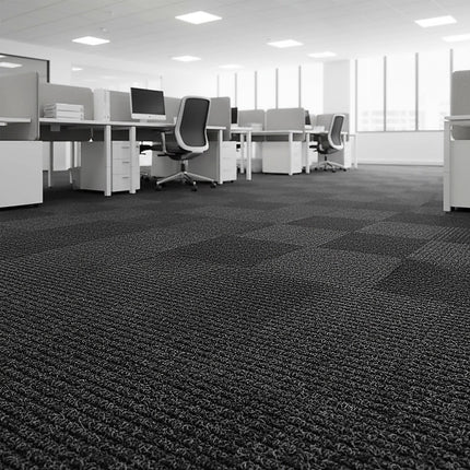 5m² Black Carpet Tiles Set – Commercial & Domestic Flooring for Office, Retail, Home 2