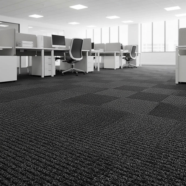 5m² Black Carpet Tiles Set – Commercial & Domestic Flooring for Office, Retail, Home 2