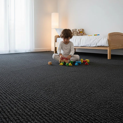 5m² Black Carpet Tiles Set – Commercial & Domestic Flooring for Office, Retail, Home 5