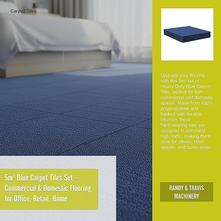 5m² Blue Carpet Tiles Set – Commercial & Domestic Flooring for Office, Retail, Home 10