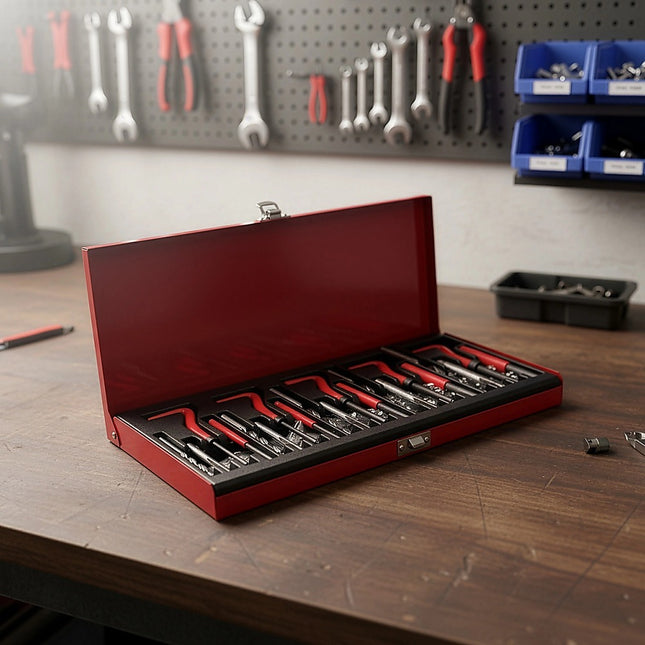131pc Helicoil-Type Thread Repair Kit – Metric Insert Tool Set for Damaged Threads 2