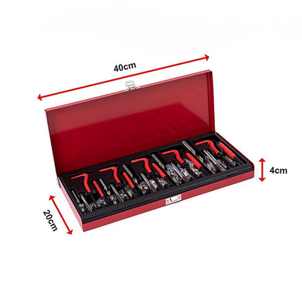 131pc Helicoil-Type Thread Repair Kit – Metric Insert Tool Set for Damaged Threads 12