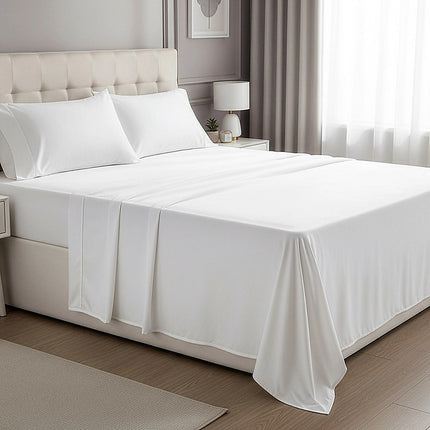 Queen Bed Sheet Set – 1800 Series Microfiber, Deep Pocket, Soft & Breathable, White 4