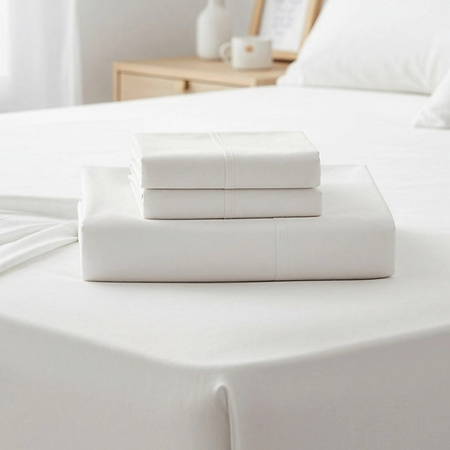 King Bed Sheet Set – 1800 Series Microfiber, Deep Pocket, Soft & Breathable, White 2