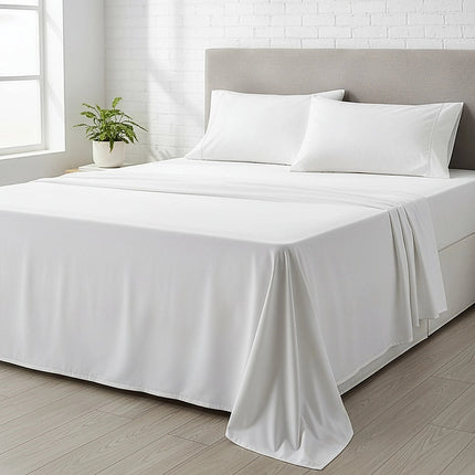 King Bed Sheet Set – 1800 Series Microfiber, Deep Pocket, Soft & Breathable, White 5
