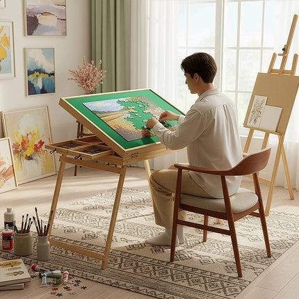 1500-Piece Jigsaw Puzzle Table with Folding Legs – Portable Puzzle Storage Board 2