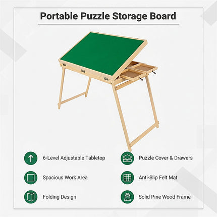 1500-Piece Jigsaw Puzzle Table with Folding Legs – Portable Puzzle Storage Board 7