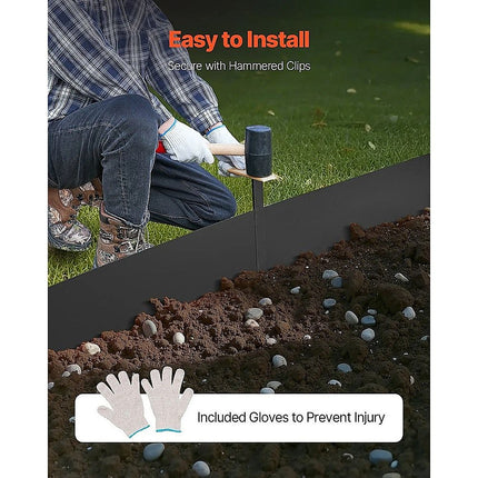 Steel Landscape Edging 6 Pack 100x20cm Rust Resistant Garden Border Edging for Lawn Paths 3
