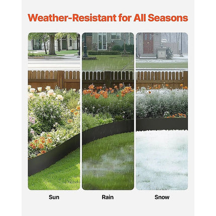 Steel Landscape Edging 6 Pack 100x20cm Rust Resistant Garden Border Edging for Lawn Paths 5
