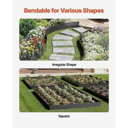 Steel Landscape Edging 6 Pack 100x20cm Rust Resistant Garden Border Edging for Lawn Paths 7