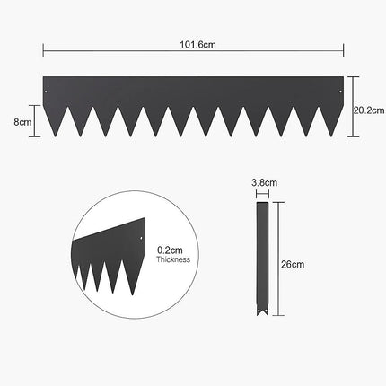 Steel Landscape Edging 6 Pack 100x20cm Rust Resistant Garden Border Edging for Lawn Paths 10