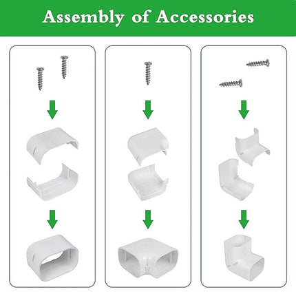 4.8m Mini Split AC Line Set Cover Kit PVC Duct for Central Air Conditioner Installation 4