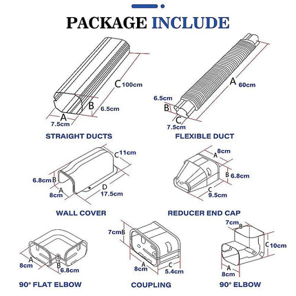 4.8m Mini Split AC Line Set Cover Kit PVC Duct for Central Air Conditioner Installation 10