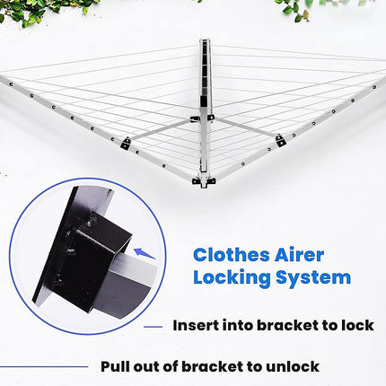 24m Folding Dryer for Laundry and Washing Wall Mounted 5 Arm Clothes Airer Space Saving Design 11