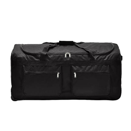 Large Black Wheeled Travel Duffle Bag Rolling Luggage Trolley for Sports and Getaways 4