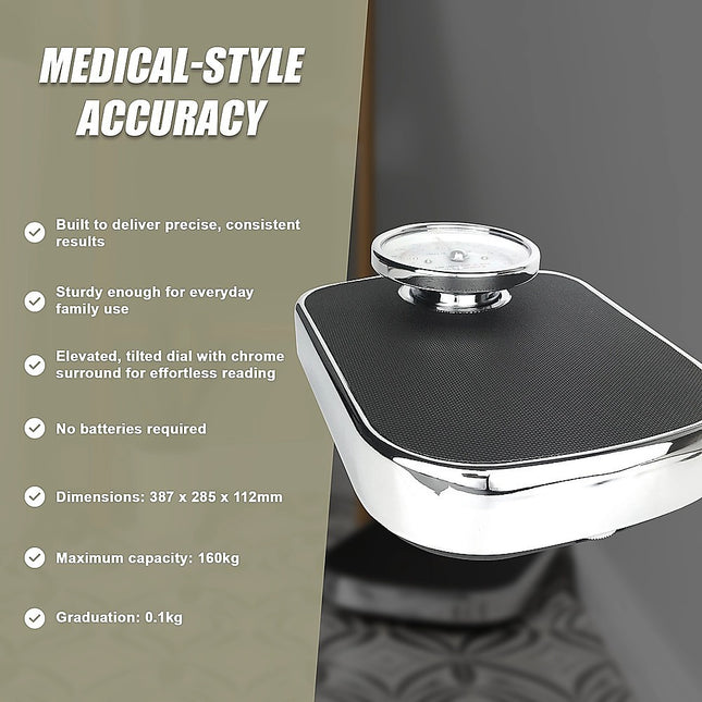 Medical Style Bathroom Scales Large Analogue Dial Heavy Duty Mechanical Scale for Home Use 2