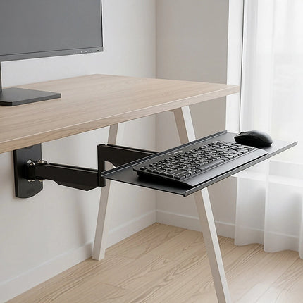 Wall Mount Keyboard Tray – Adjustable Folding Arm Workstation 2
