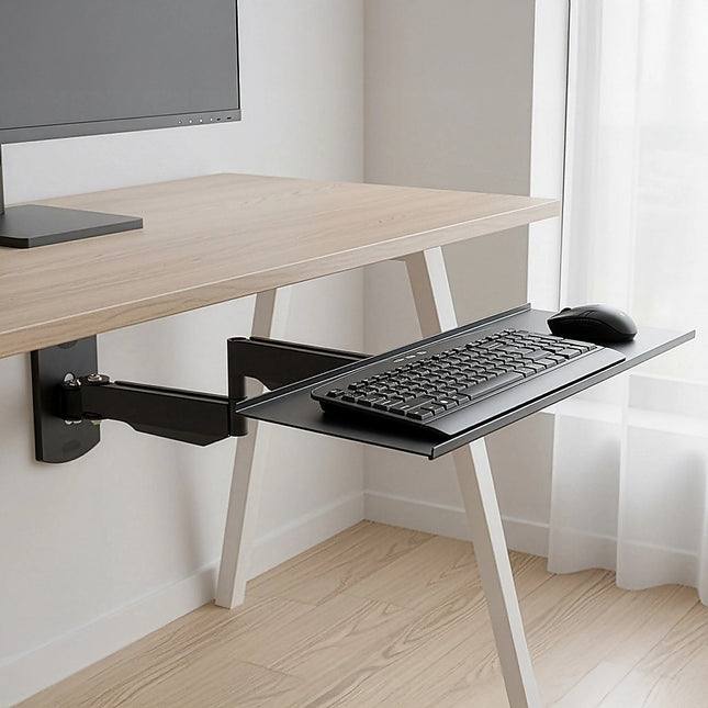 Wall Mount Keyboard Tray – Adjustable Folding Arm Workstation 2