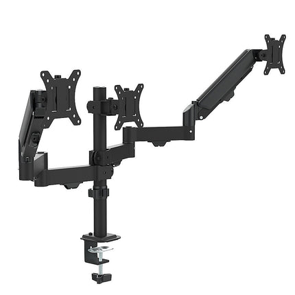 Triple Monitor Mount Stand – Desk Clamp with 3 Adjustable Arms for Multi-Screen Setup