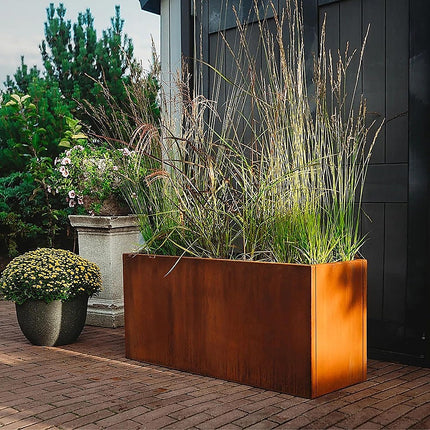 Corten Steel Planter Box 62x40x39cm Outdoor Garden Raised Bed Rust Finish 2