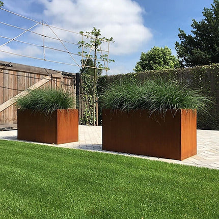 Corten Steel Planter Box 62x40x39cm Outdoor Garden Raised Bed Rust Finish 3
