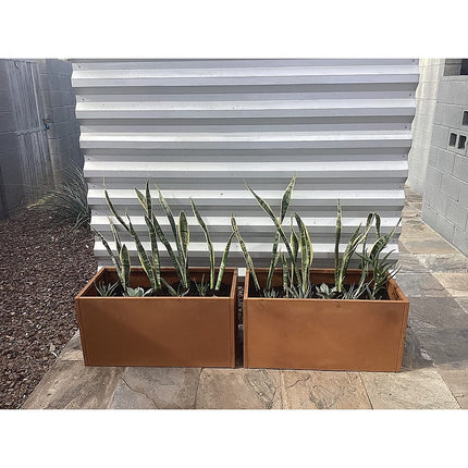 Corten Steel Planter Box 62x40x39cm Outdoor Garden Raised Bed Rust Finish 7