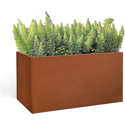 Corten Steel Planter Box 62x40x39cm Outdoor Garden Raised Bed Rust Finish 8