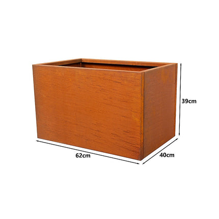 Corten Steel Planter Box 62x40x39cm Outdoor Garden Raised Bed Rust Finish 9