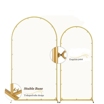 Arch Backdrop Stand with White & Yellow Cover Set for Weddings Events 6