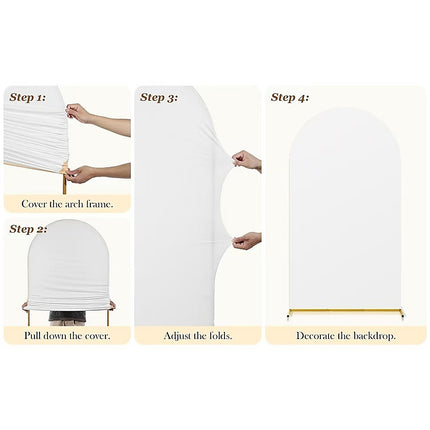 Arch Backdrop Stand with White & Yellow Cover Set for Weddings Events 9