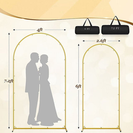 Arch Backdrop Stand with White & Yellow Cover Set for Weddings Events 10