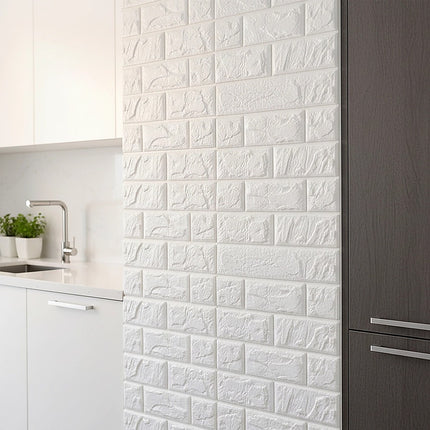 3D Brick Wall Tile Stickers 60x30cm – 50 Pack Peel & Stick Wallpaper 2
