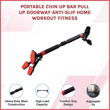 Portable Chin Up Bar Pull Up Doorway Anti-Slip Home Workout Fitness 3
