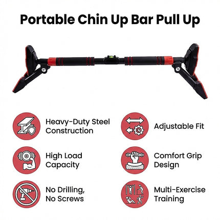 Portable Chin Up Bar Pull Up Doorway Anti-Slip Home Workout Fitness 10