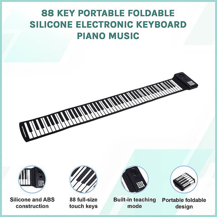 88 Key Portable Foldable Silicone Electronic Keyboard Piano Music 3