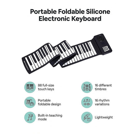 88 Key Portable Foldable Silicone Electronic Keyboard Piano Music 9