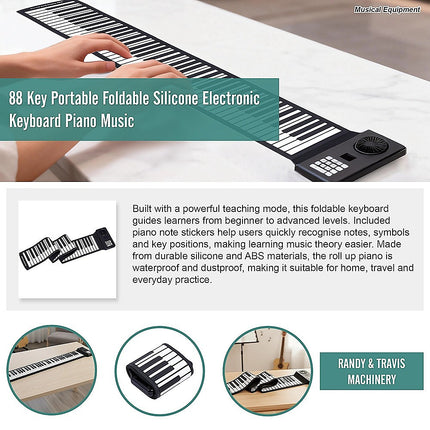 88 Key Portable Foldable Silicone Electronic Keyboard Piano Music 10
