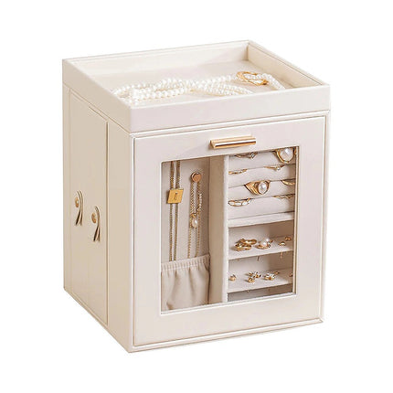 Rotating Organiser Box with Mirror Jewellery Storage for Dressing Table 6