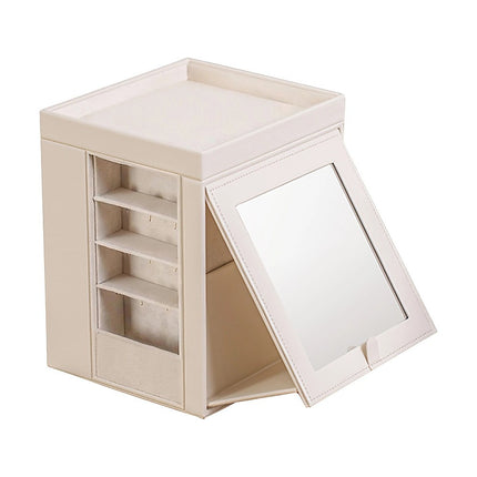 Rotating Organiser Box with Mirror Jewellery Storage for Dressing Table 11