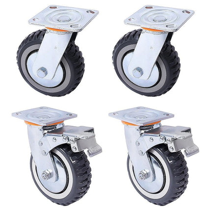 Heavy Duty Plate Caster Wheels Set 4 1200kg Swivel