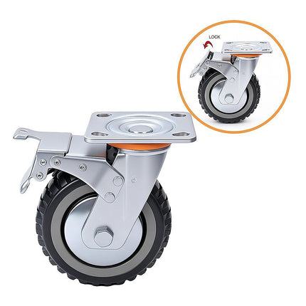 Heavy Duty Plate Caster Wheels Set 4 1200kg Swivel 4