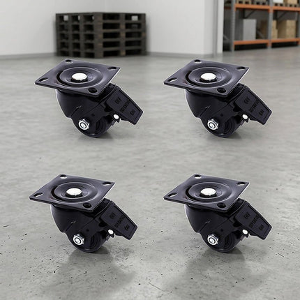 2.5 Inch Heavy Duty Nylon Castor Wheels Set 4 with Brake 5