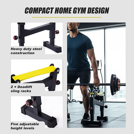 2x Deadlift Sling Racks Barbell Jack Squat Wedge 9